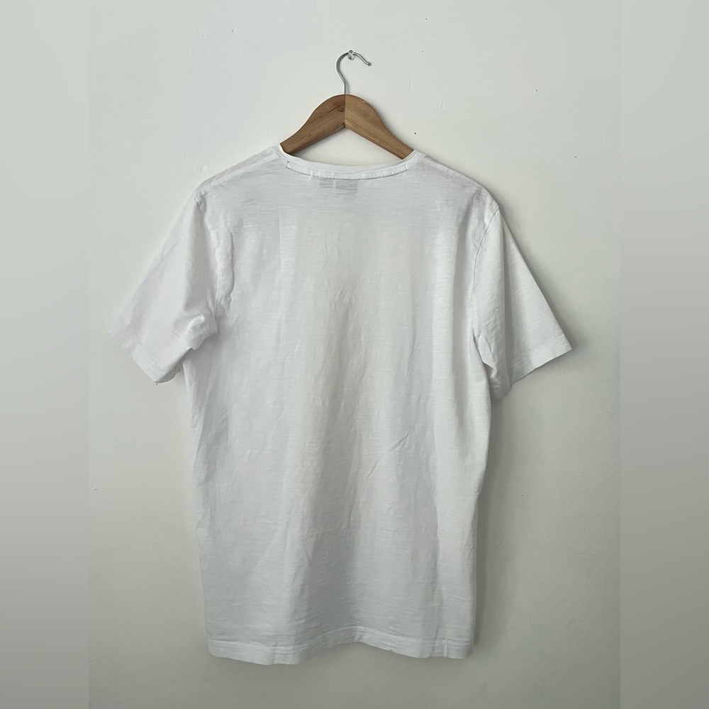 Boss White V-Neck Shirt In Mercerized Cotton - Picture 7 of 9